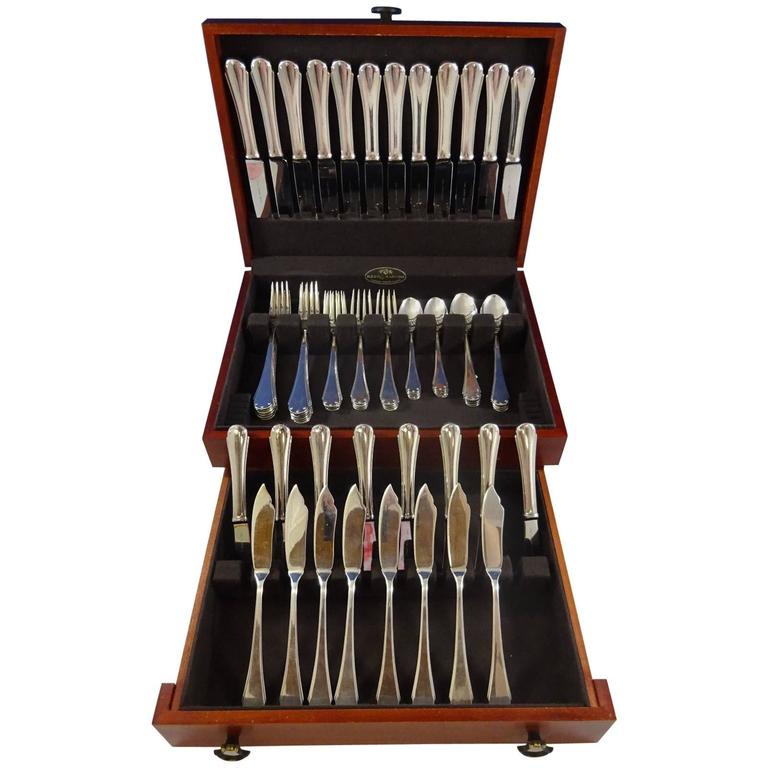 Bugatti by Calegaro Sterling Silver Dinner Flatware Set Service 76