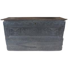 18th Century Intricately Carved Oak Chest
