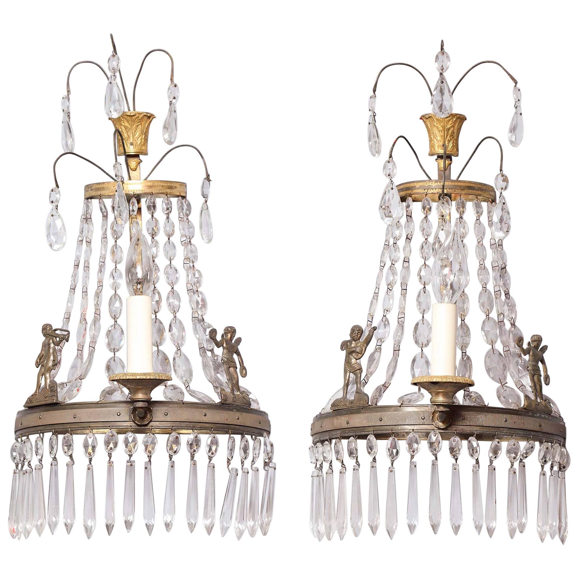Pair of Gustavian Sconces For Sale