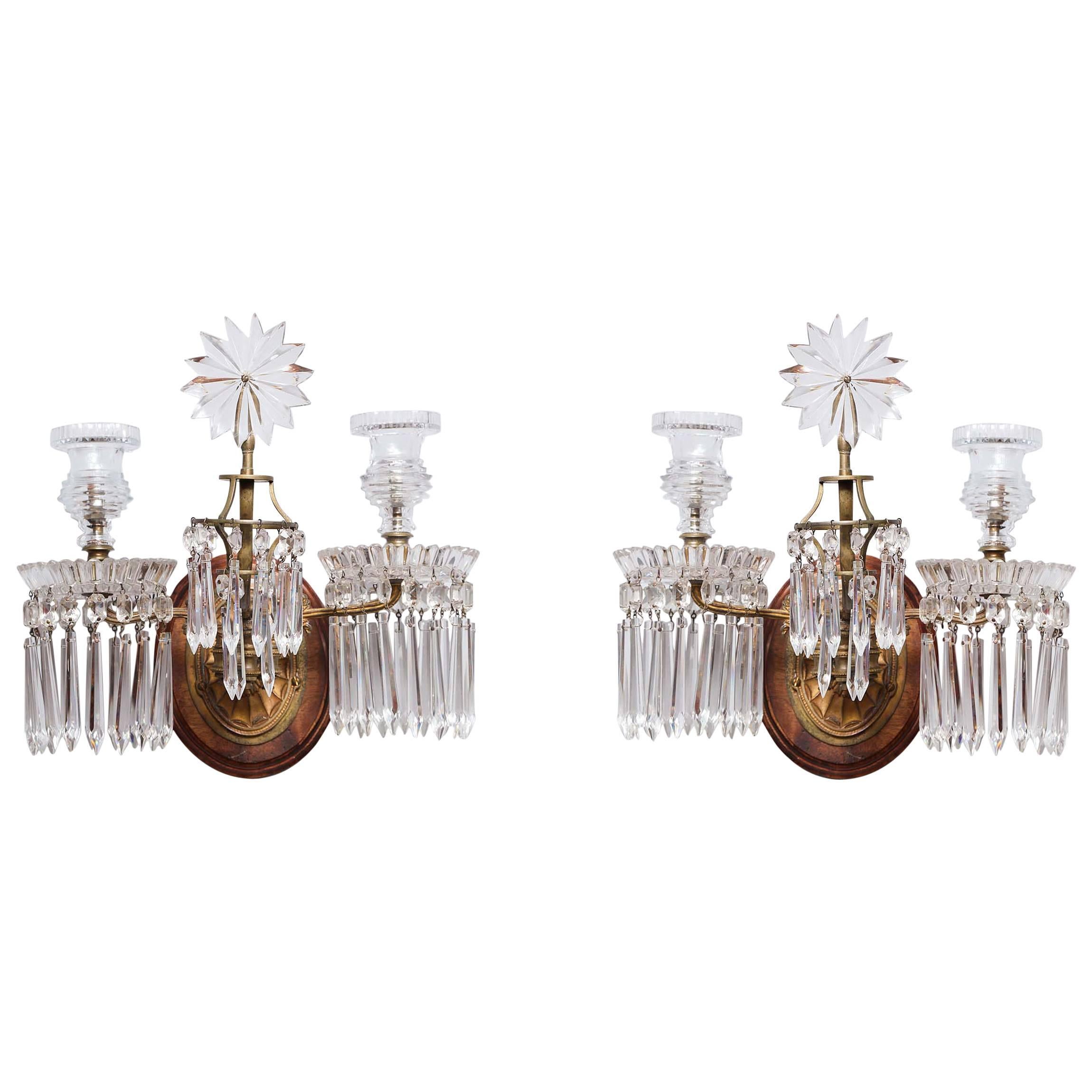 Pair of Georgian Two-Light Sconces For Sale