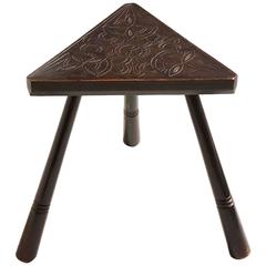 Antique Irish Arts and Crafts Triangular Low Table