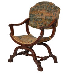 William and Mary Period Walnut "X" Frame Chair