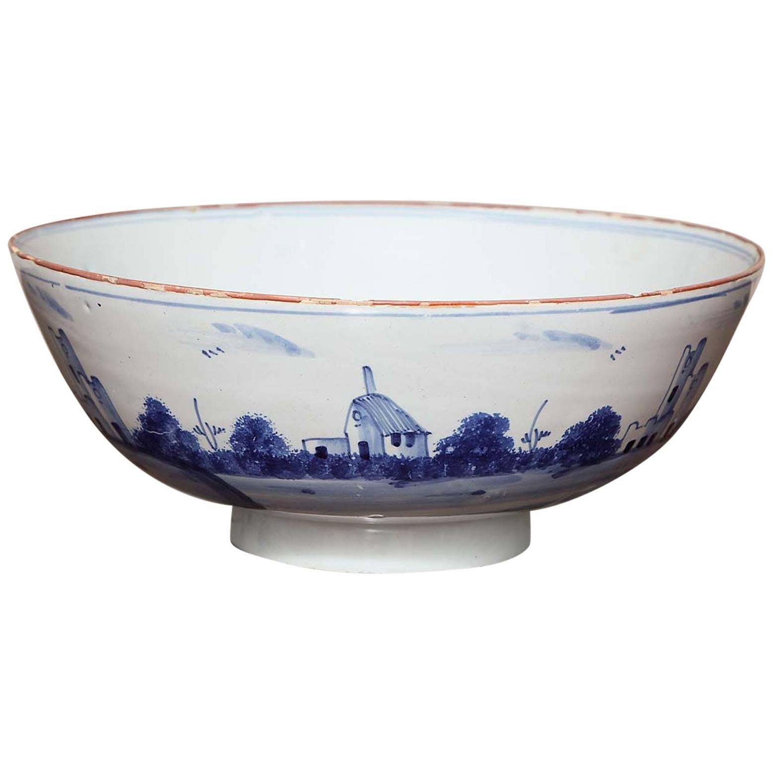 18th Century Delft Punch Bowl
