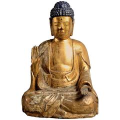19th Century Giltwood Buddha 19th Century Giltwood Buddha