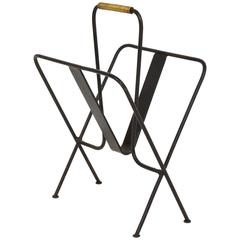 Jacques Adnet Iron Magazine Rack Mid Century, 1940 ,1950 France 8