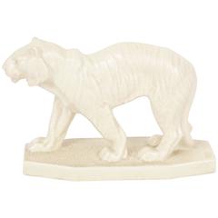 1930s Crackle Glaze Ceramic Tiger Sculpture by Lejan 8