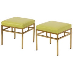 Pair of 1950s Brass Stools in COM