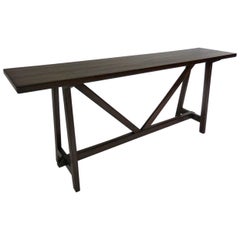 Mesa consola rústica moderna de nogal a medida Dos Gallos
