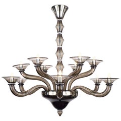 Murano Smoked Mercury Glass Chandelier