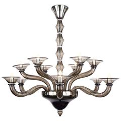 Murano Smoked Mercury Glass Chandelier 6
