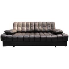 Used De Sede DS85 Daybed Sofa Couch Loveseat Black Brown Leather 1960 1970 Desede