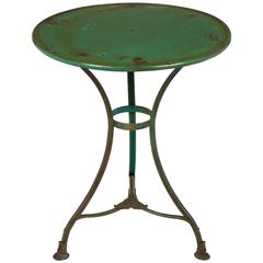 French Green Hammered Iron Bistro Table