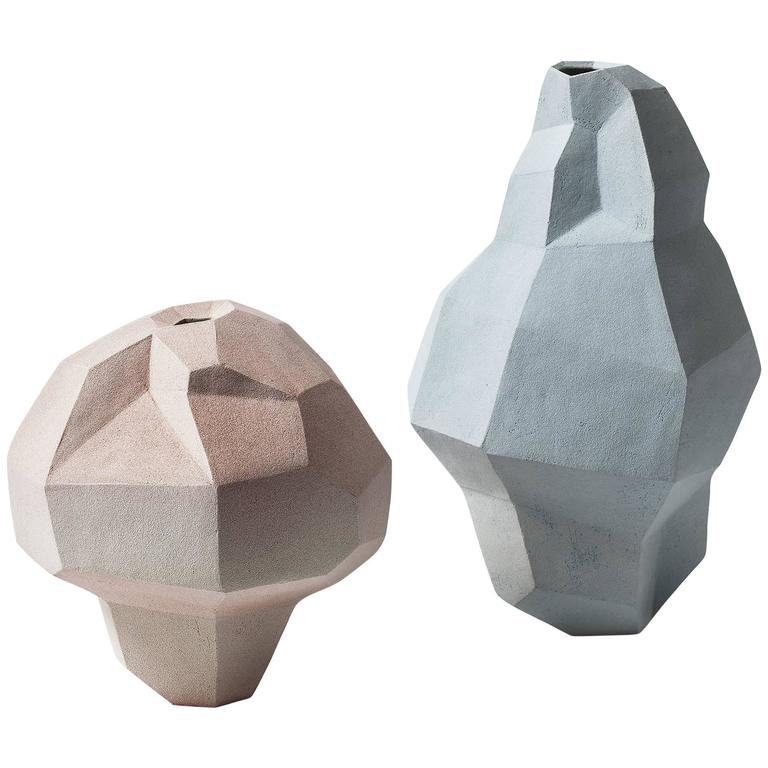 Two "Geometric Vases" by Turi Heisselberg Pedersen
