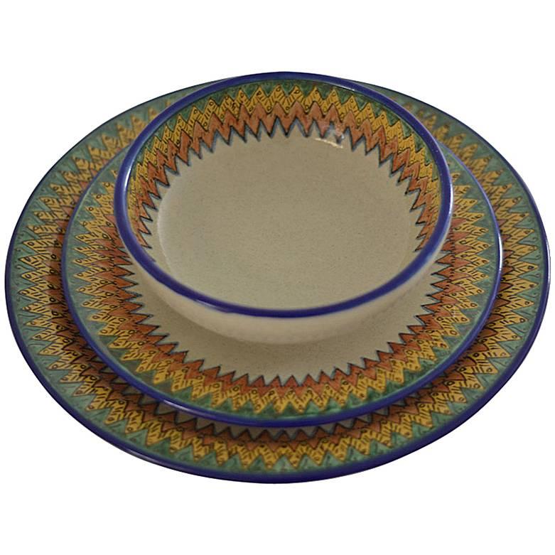 Mexican Colorful Talavera Dinner Set For Sale