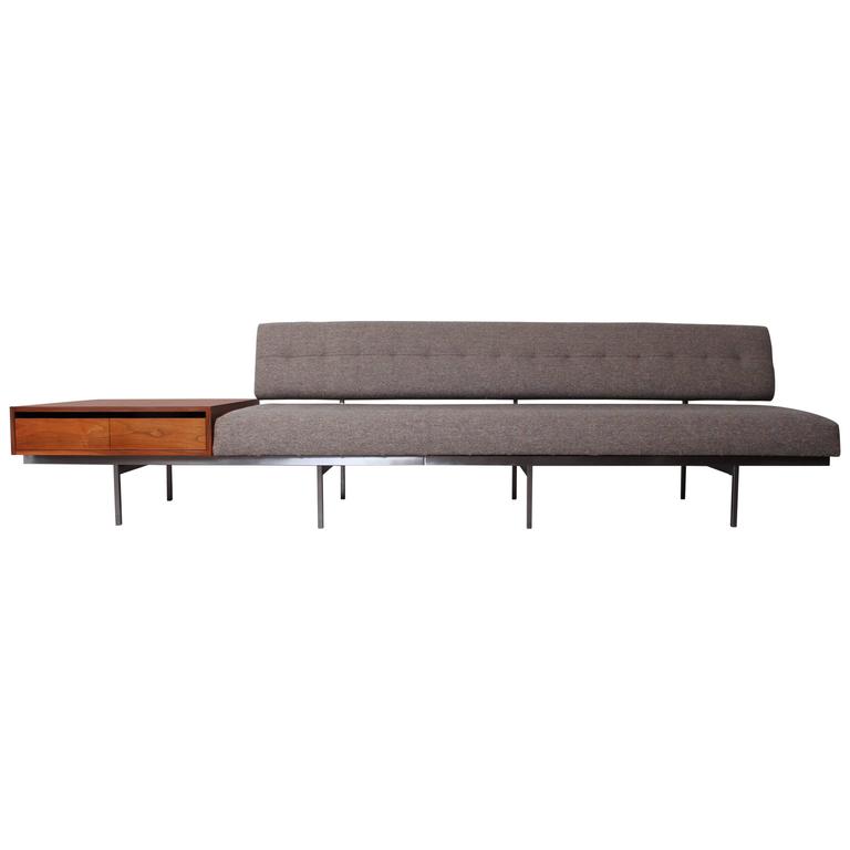 Florence Knoll Sofa With Attached Cabinet At 1stdibs Florence Knoll Sofa With Attached Cabinet For