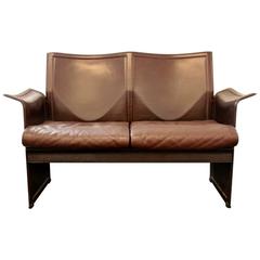 Mid-Century Matteo Grassi Korium Leather Armchairs Design by Tito Agnoli