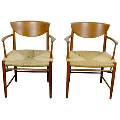 Pair of Teak Armchairs Mod. 317 by Peter Hvidt and Orla Mølgaard Nielsen