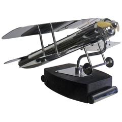 1930s Art Deco Airplane Table Lamp Chrome