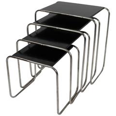 Set of Four Tubular Side Tables Designed by Marcel Breuer