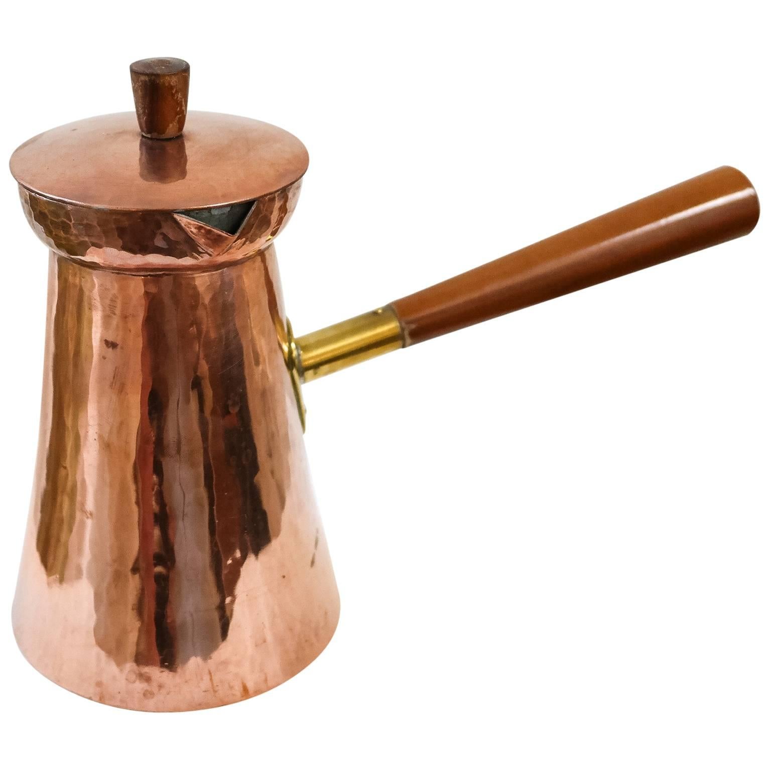 1940s Bauhaus Copper Coffee Pot by Karl Raichle For Sale