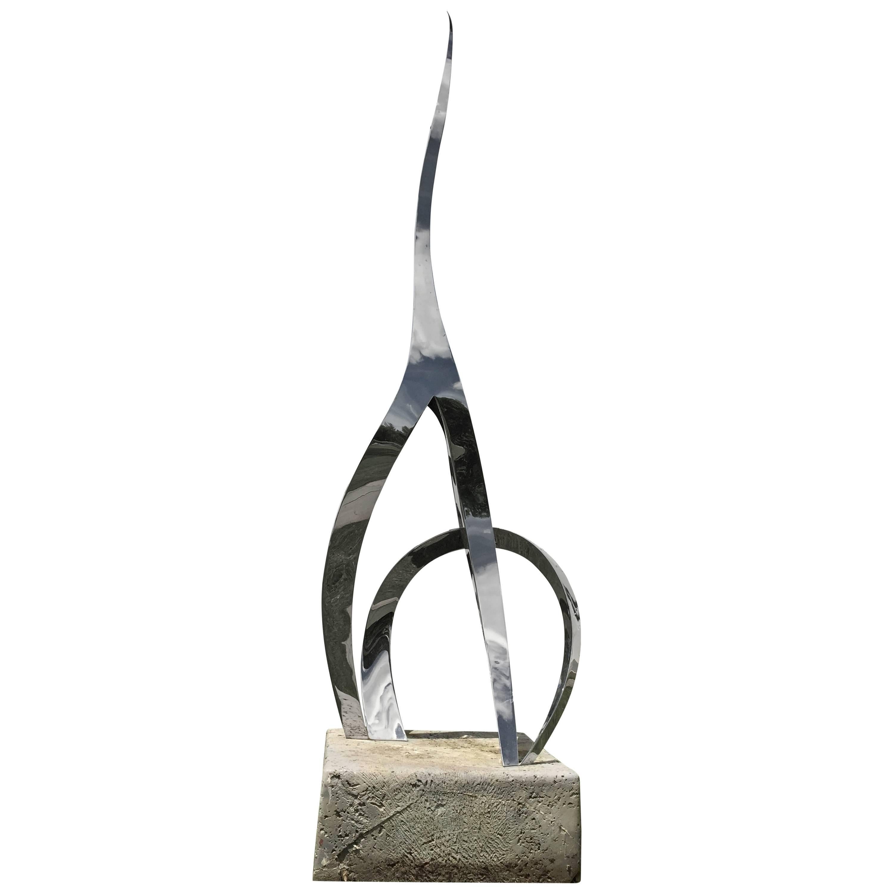 Sculpture of Dian Fossey  by John Raimondi made of Steel, 10.5' tall, 1987