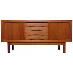 Teak Sideboard with Sliding Doors and Drawers from Dyrlund, Denmark, 1960s