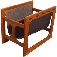 Teak Magazine Rack with Two Compartments from Salin Møbler, Denmark, 1970s