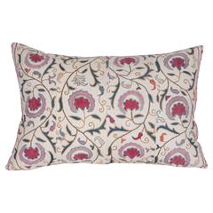 19th Century Suzani Pillow Fashioned from an Antique Uzbek Suzani Fragment