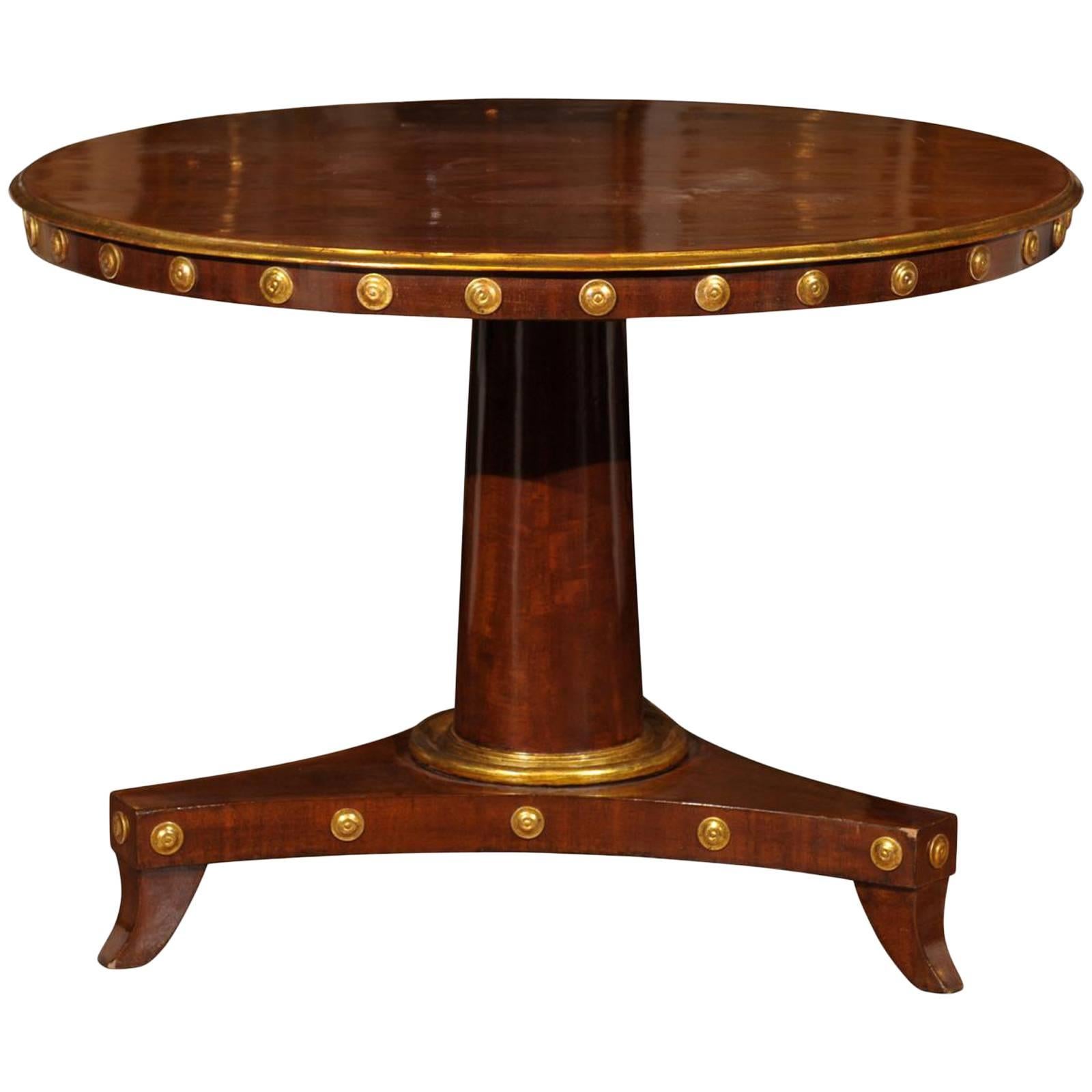 Early 19th Century Empire Period Tilt-Top Pedestal Center Table