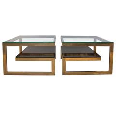Pair of Brass Side Tables by Guy Lefevre for Maison Jansen
