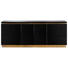 Black Lacquered Sideboard by Jean Claude Mahey