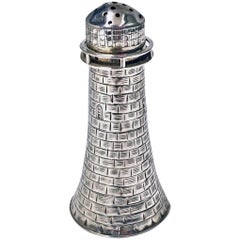 Novelty Lighthouse English Silver Caster, 1887 Henry Wilkinson