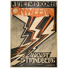 "The Storm," Dutch Theatre Poster by H. Theodorus Wijdeveld, 1918 12