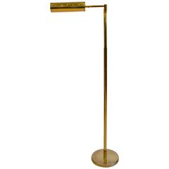 Mid Century Modern Walter Von Nessen Swing Arm Brass Floor Lamp, 1960's