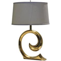 Pierre Cardin Signature Logo Design Brass Table Lamp