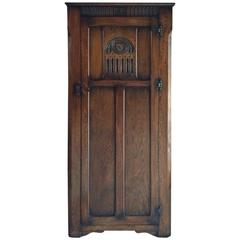 Used Style Single Wardrobe Carved Solid Oak Gothic Style Old Charm