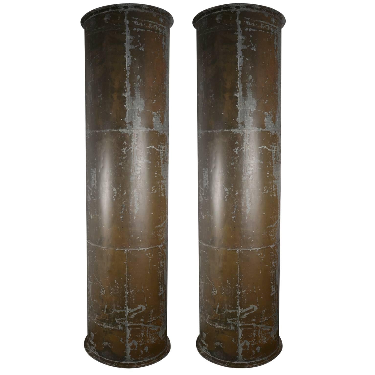 Pair of Industrial Exhaust Columns