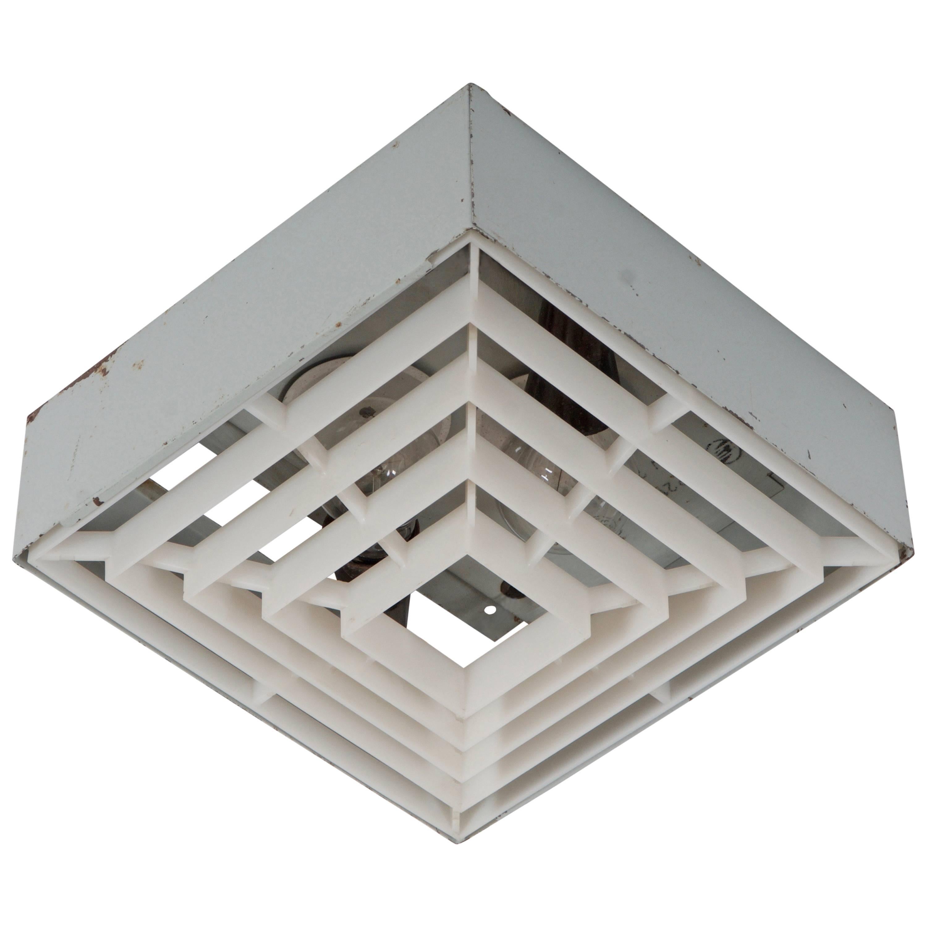 Factory Square Wall Sconce or Flush Mount Light