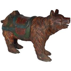 Used Early 20th Century Carved Oak European Folk Art Bear