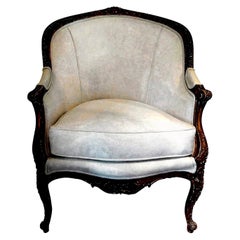 Bergère in legno dorato in stile Regence francese del XIX secolo