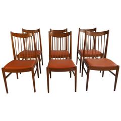 Classic Danish Modern Arne Vodder High Back Dining Chairs Sibast, 1960
