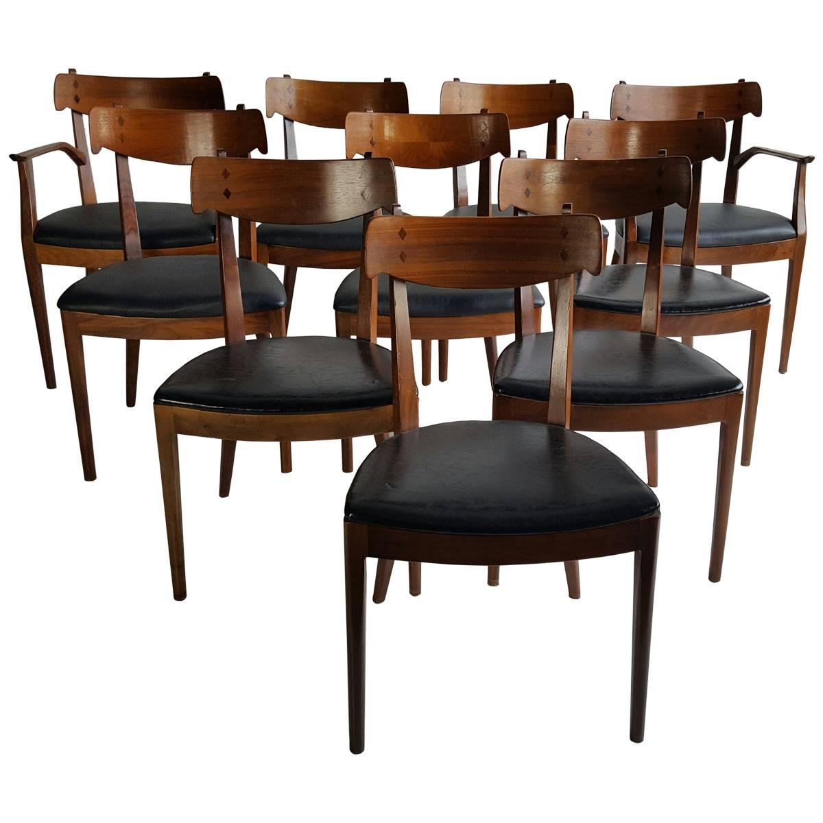 Set of Ten Mid-Century Dining Chairs by Kipp Stewart for Drexel