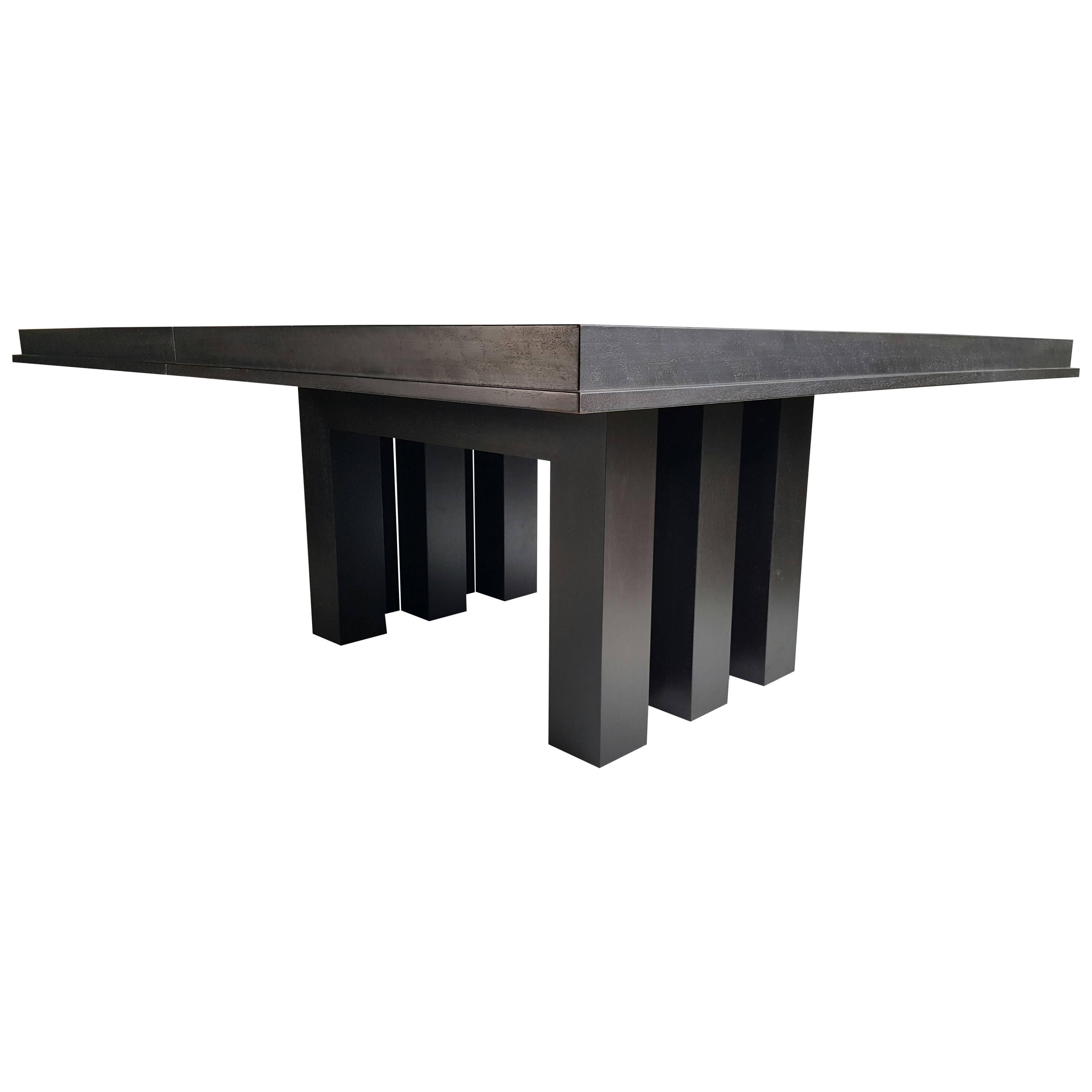 Massive Anoline Dye Black Mahogany Dining Table by Wendell Castle for Icon