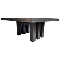 Massive Anoline Dye Black Mahogany Dining Table by Wendell Castle for Icon