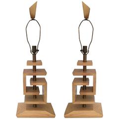 Pair of Restored James Mont Style Lamps