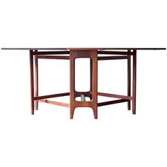Danish Rosewood Drop-Leaf Table