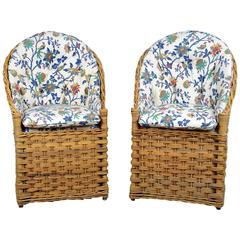 Couple of Italian Woven Chairs