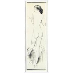 "Enchantress, " Rare, Early Art Deco Print of Female Nude by Donald De Lue