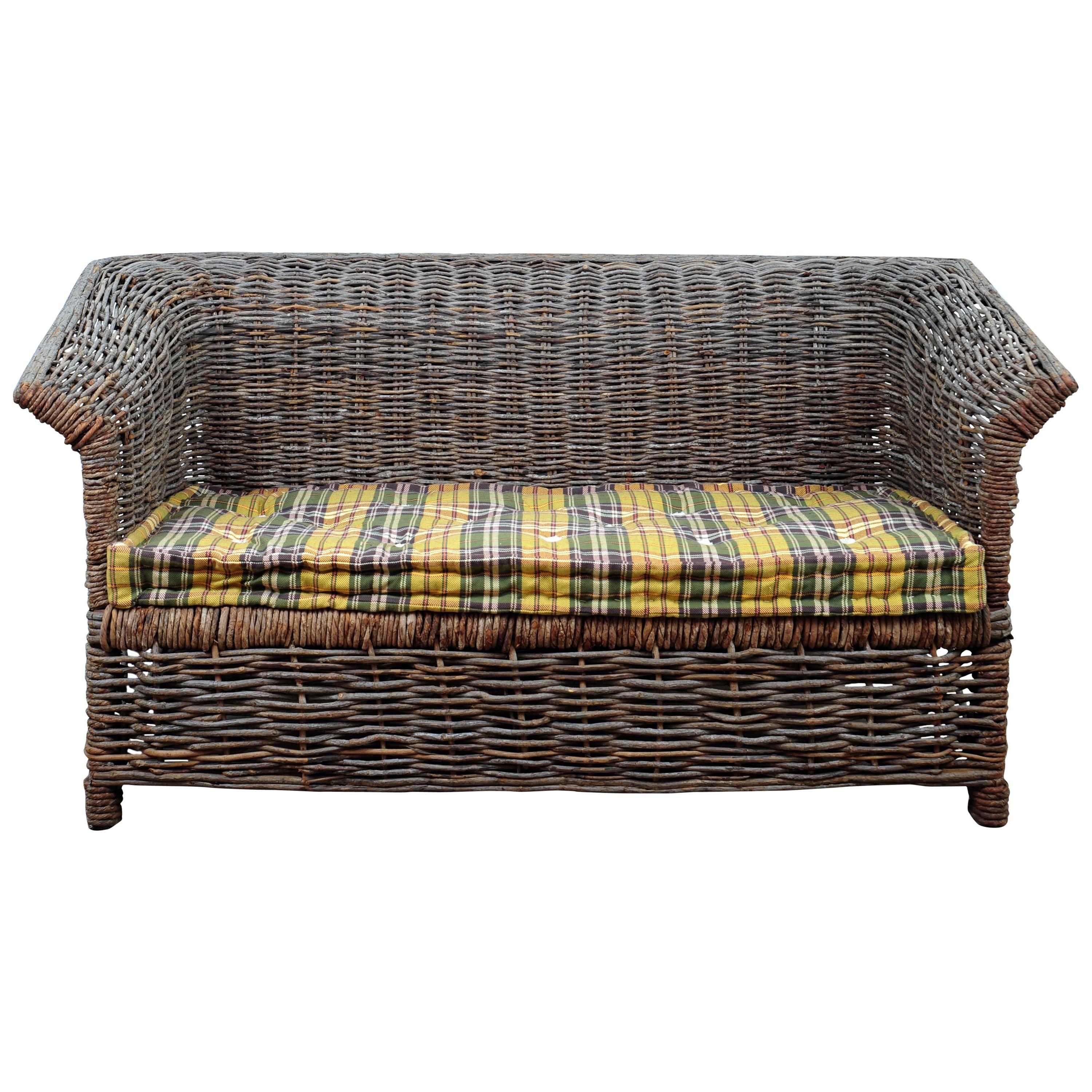 Italian Outdoor Woven Sofa For Sale