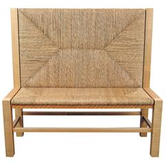 Wood Woven Bench by Michelangeli, Italy 4